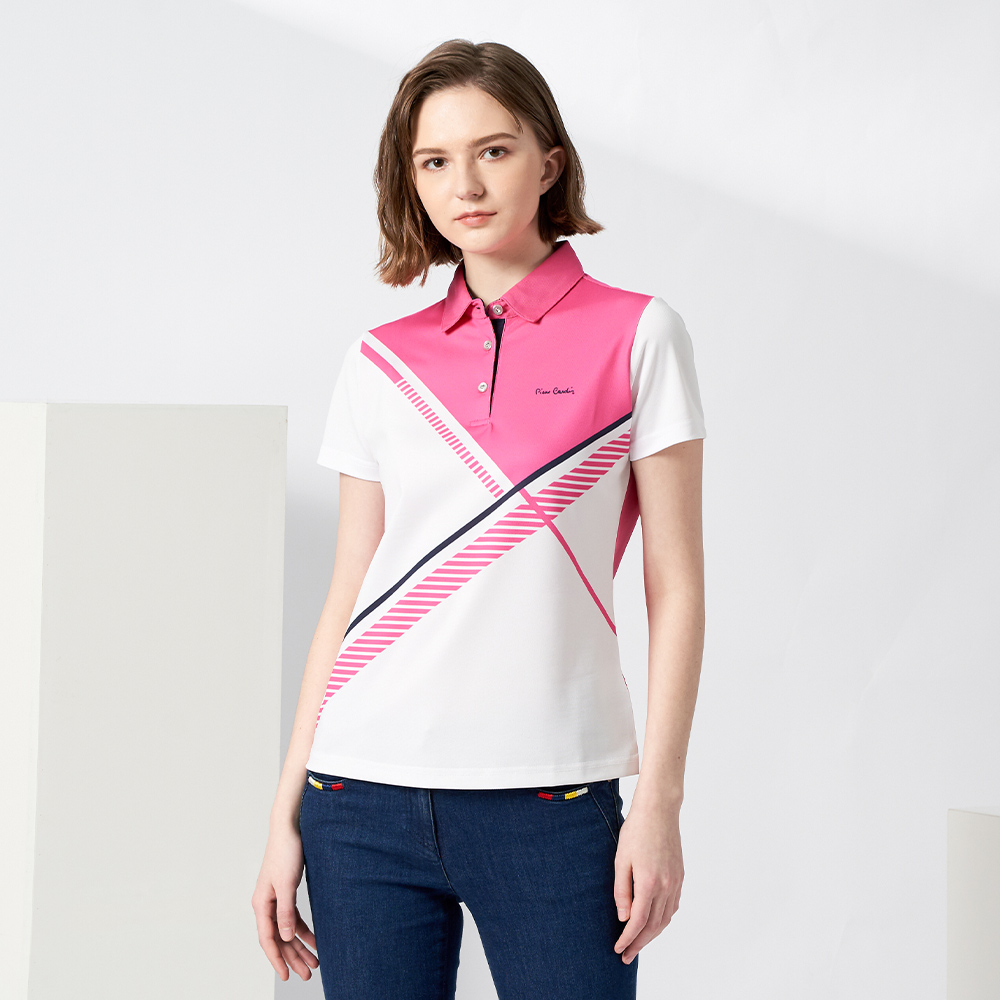 【pierre cardin 皮爾卡登】輕運動 女款 Hi Cool吸濕排汗彈性網眼素面短袖POLO衫-白色(8227291-90) 歷史價格詳細信息