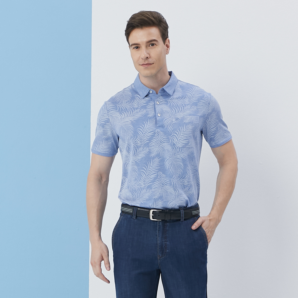 【pierre cardin 皮爾卡登】男款 雙色交織素面短袖polo衫-藍色 (5237271-35) 歷史價格詳細信息