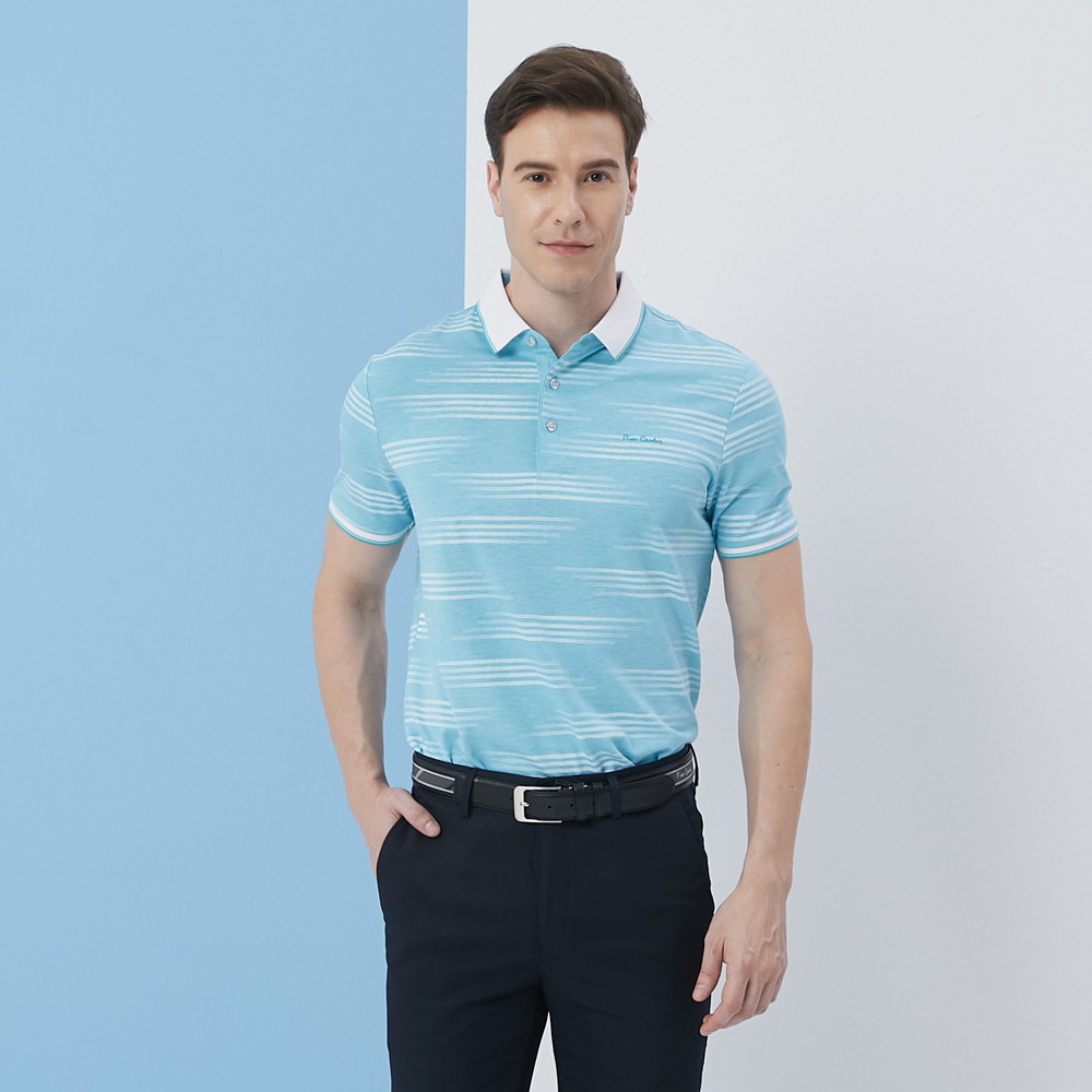 【pierre cardin 皮爾卡登】男款 雙色交織素面短袖polo衫-藍色 (5237271-35) 歷史價格詳細信息
