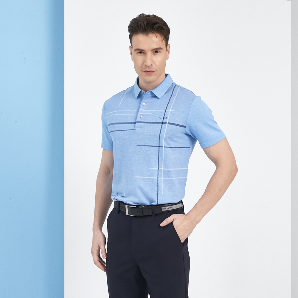 【pierre cardin 皮爾卡登】男款 雙色交織素面短袖polo衫-藍色 (5237271-35) 歷史價格詳細信息