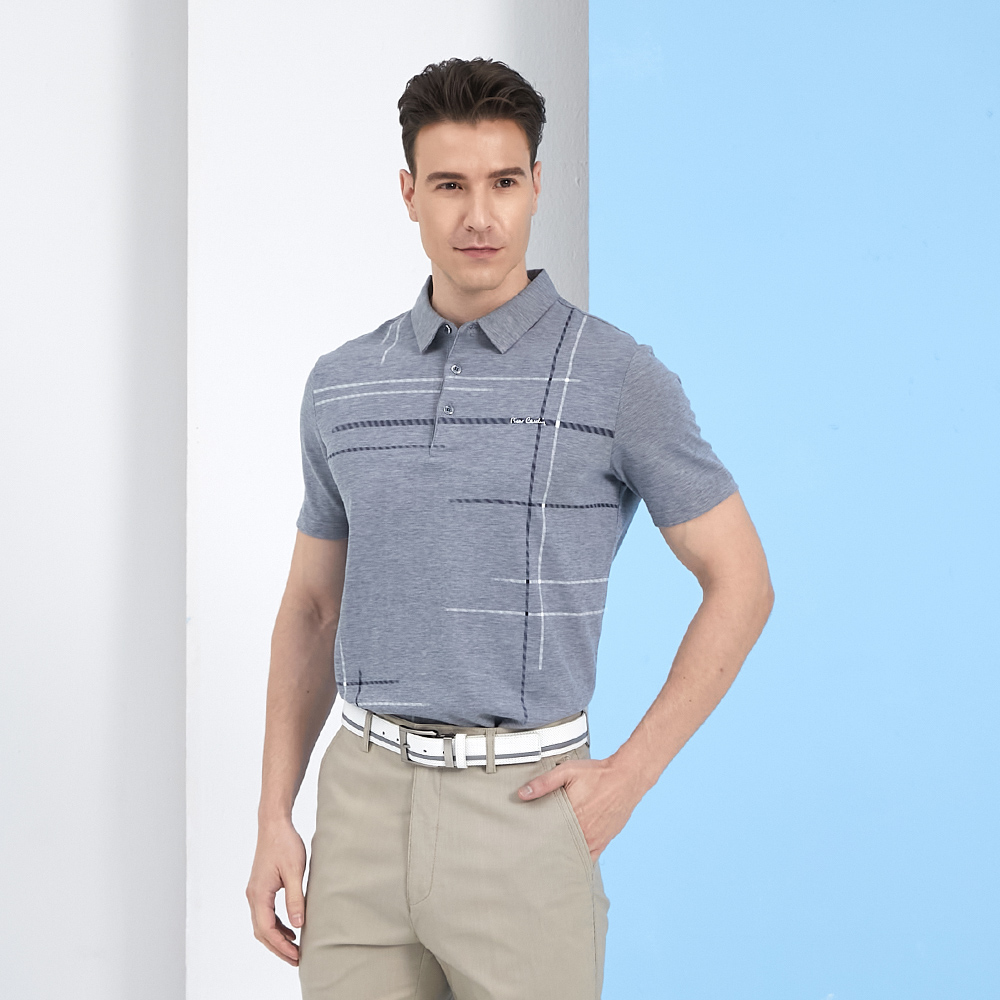 【pierre cardin 皮爾卡登】男款 雙色交織素面短袖polo衫-藍色 (5237271-35) 歷史價格詳細信息