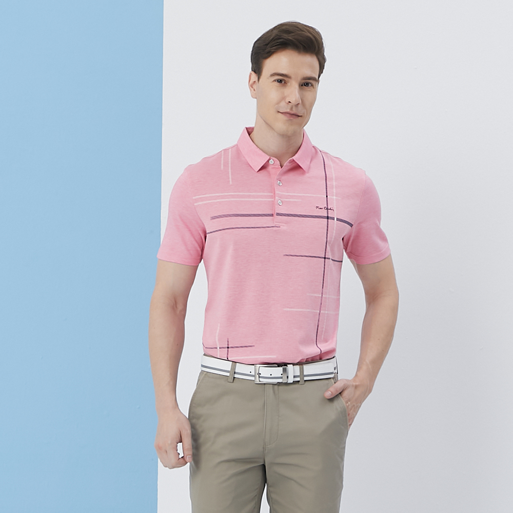 【pierre cardin 皮爾卡登】男款 雙色交織素面短袖polo衫-藍色 (5237271-35) 歷史價格詳細信息
