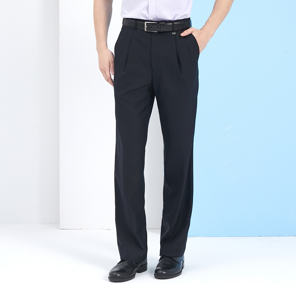 【pierre cardin 皮爾卡登】男裝 素色打摺西裝褲-丈青色 (5237852-38) 歷史價格詳細信息
