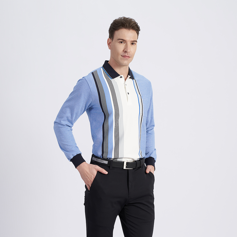 【pierre cardin 皮爾卡登】男款 刷毛直條長袖polo衫-粉色 (5215205-75) 歷史價格詳細信息