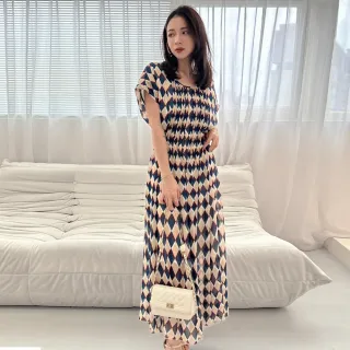 【HONOR 山形屋】兩件式翻領條紋收腰開衩洋裝 歷史價格詳細信息