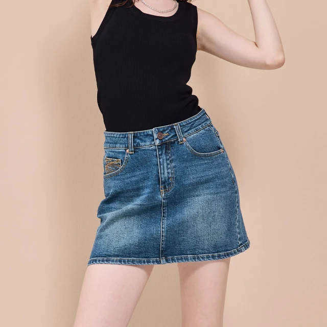 【HONOR 山形屋】口袋車線刷色牛仔短裙-藍 價格比較,價格查詢,歷史價格詳細信息