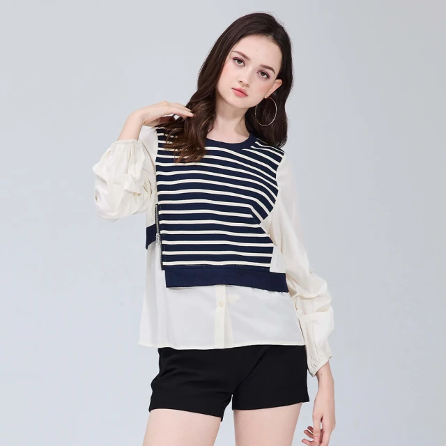 【HONOR】拼接條紋造型上衣｜山形屋官方旗艦館 歷史價格詳細信息