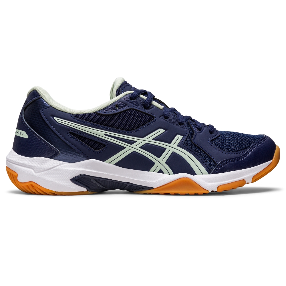 Asics GEL-Rocket 10 [1072A056-403] 女 排球鞋 運動 訓練 室內 緩衝 靈活 藍白 歷史價格詳細信息