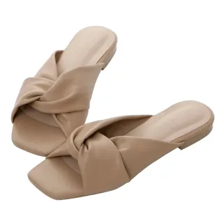 【Grace Gift】斜方頭扭結低跟涼鞋(黑) 歷史價格詳細信息