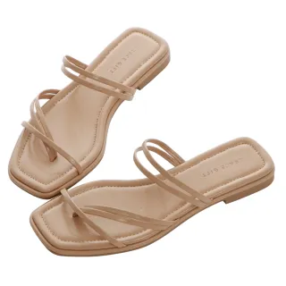 【Grace Gift】斜方頭扭結低跟涼鞋(黑) 歷史價格詳細信息