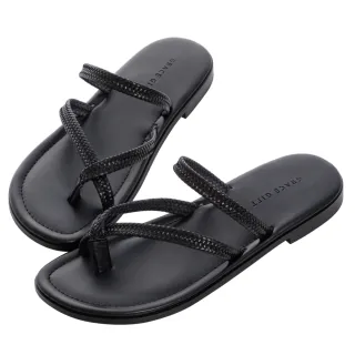 [Grace Gift] 編織夾腳平底拖鞋 歷史價格詳細信息