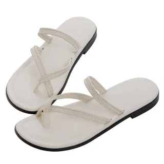 [Grace Gift] 編織夾腳平底拖鞋 歷史價格詳細信息