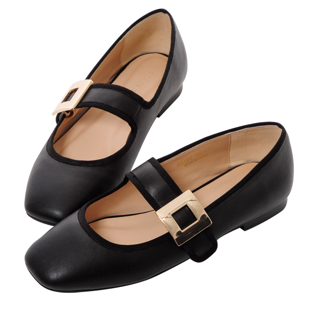 【Grace Gift】復古金釦套趾微厚底拖鞋(黑) 歷史價格詳細信息