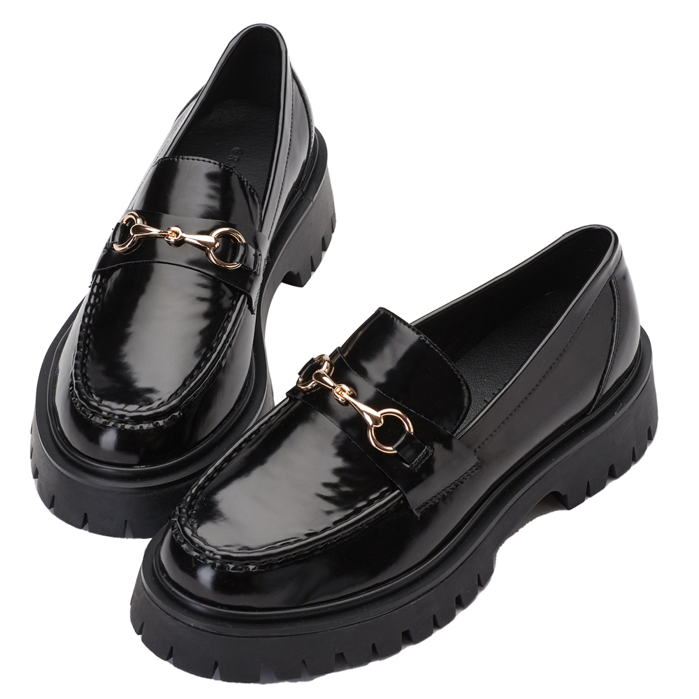 [Grace Gift] 馬銜釦輕量鋸齒厚底樂福鞋 歷史價格詳細信息