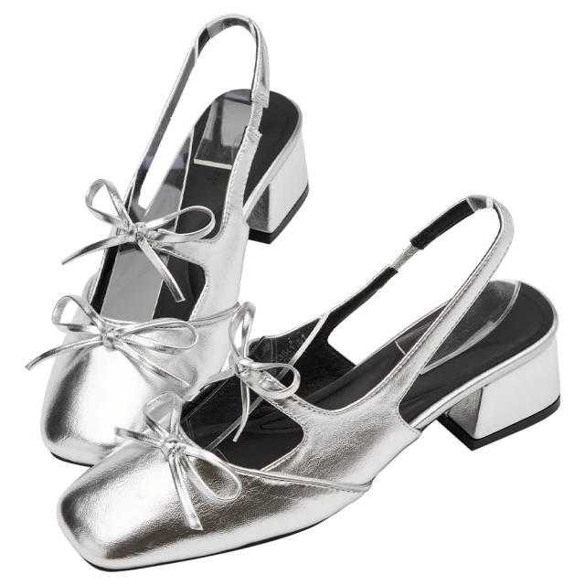 【Grace Gift】氣質方頭雙蝴蝶結瑪莉珍後空跟鞋(銀) 價格比較,價格查詢,歷史價格詳細信息