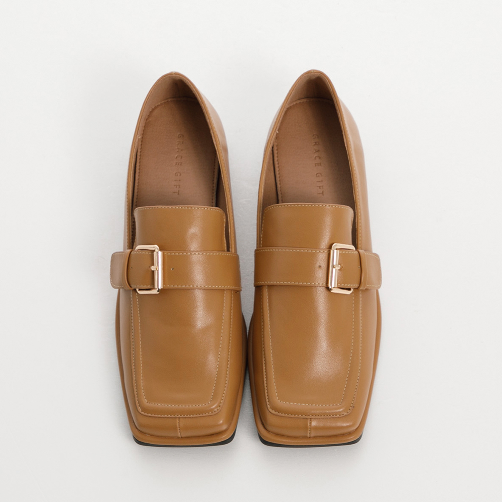 【Grace Gift】金屬圓釦套趾平底拖鞋(淺黃) 歷史價格詳細信息