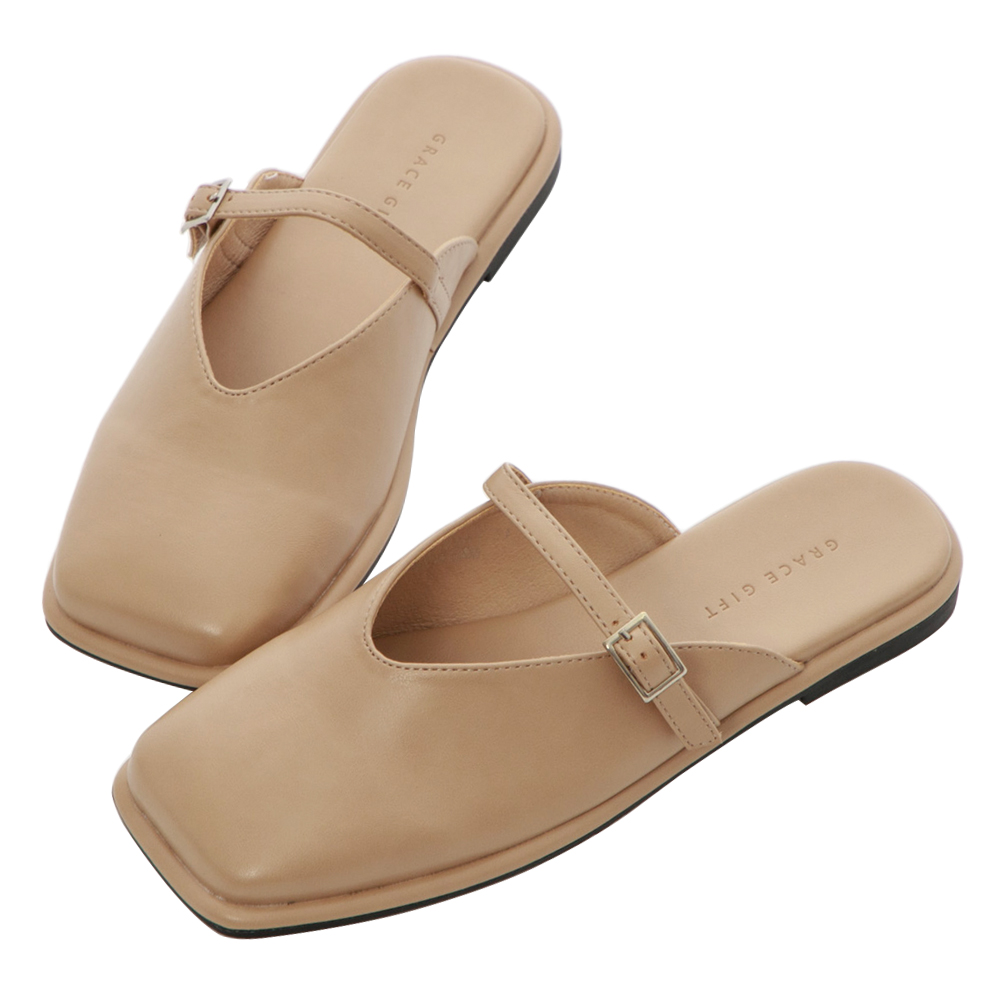 【Grace Gift】V字帶套趾平底拖鞋(黑) 歷史價格詳細信息