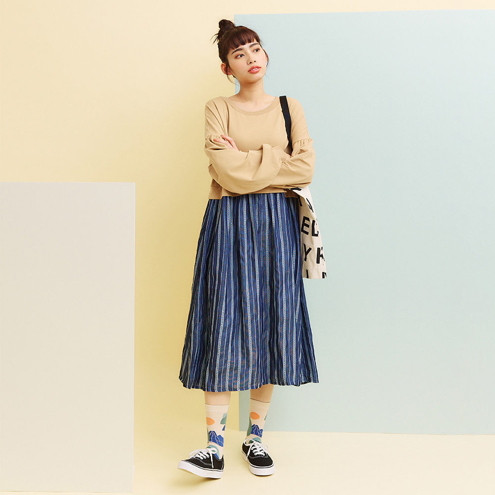 【Dailo】假兩件式牛仔拼接-女長袖洋裝 假兩件 綠 駝(三色/魅力商品/版型適中) 歷史價格詳細信息