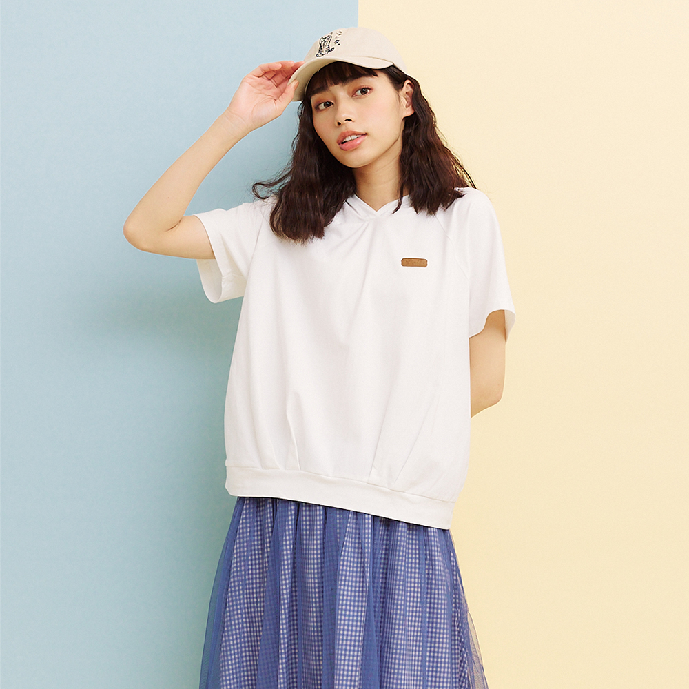 【Dailo】 百貓園落肩綁帶休閒-女七分袖上衣 綁帶 米 灰(二色/魅力商品/版型適中) 歷史價格詳細信息