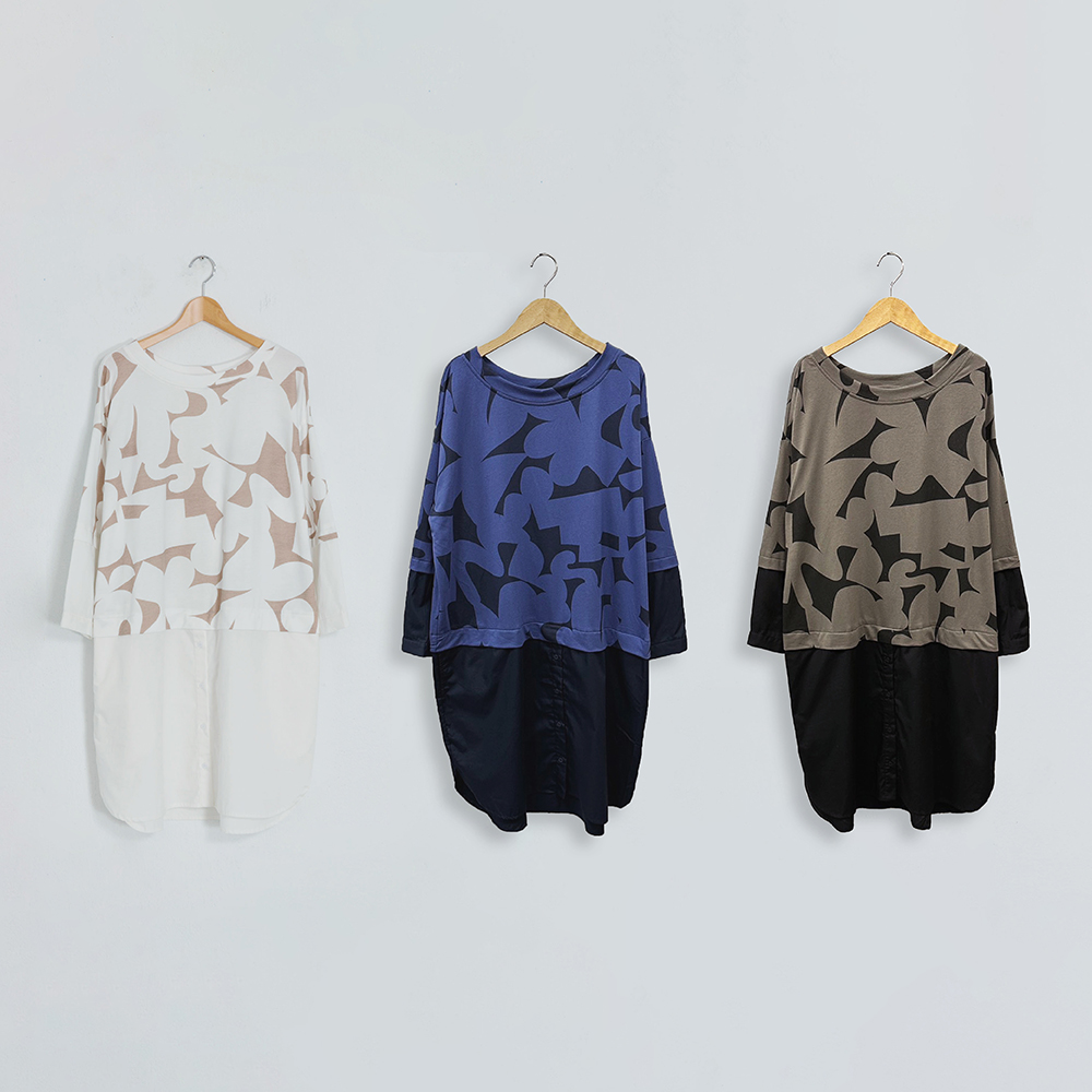 【MOSS CLUB】三角形印花後綁結-女七分袖上衣 綁結 藍 白 紫(三色/魅力商品/版型適中) 歷史價格詳細信息