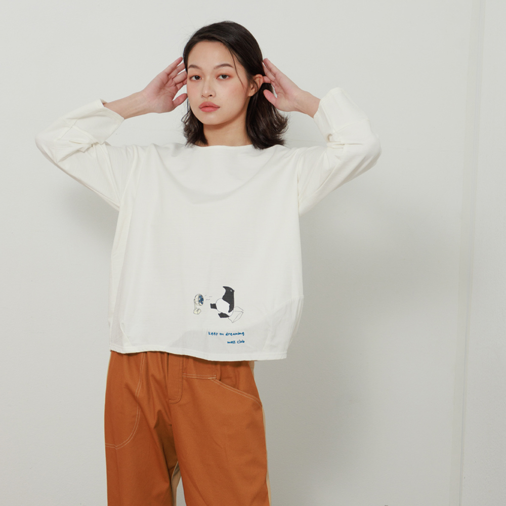 【MOSS CLUB】馬鈴薯印花不對襯長袖襯衫上衣(藍 綠) 歷史價格詳細信息