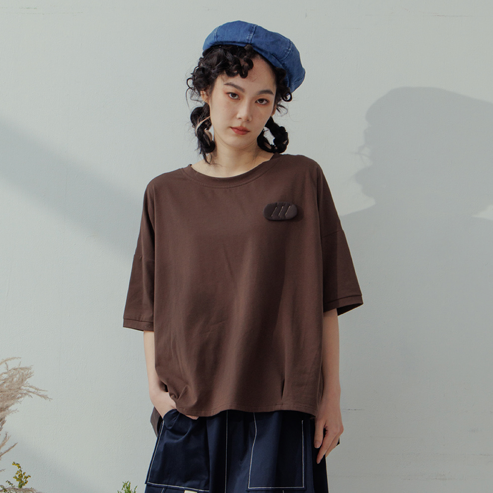 【MOSS CLUB】素面連袖寬版短袖上衣 黑 白 歷史價格詳細信息