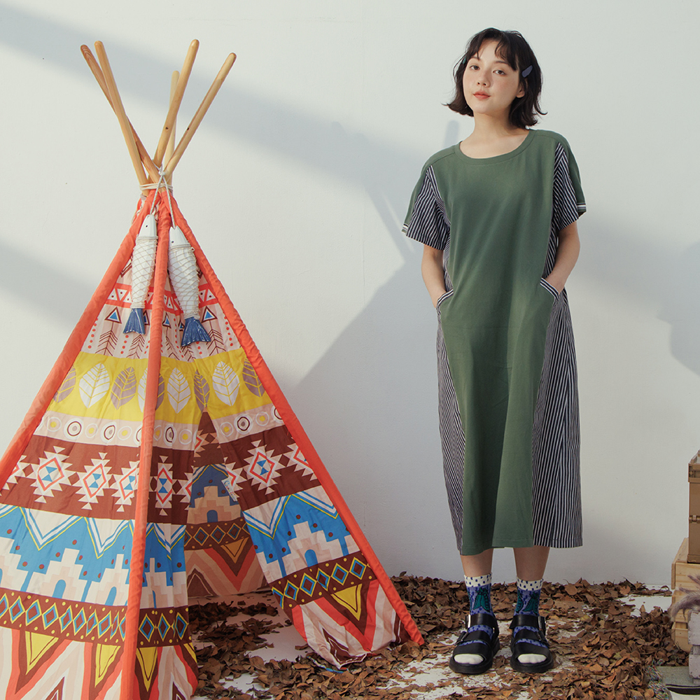 【MOSS CLUB】條紋異材布料剪接-女長袖襯衫 拼接 黑 白 綠(三色/版型適中) 歷史價格詳細信息