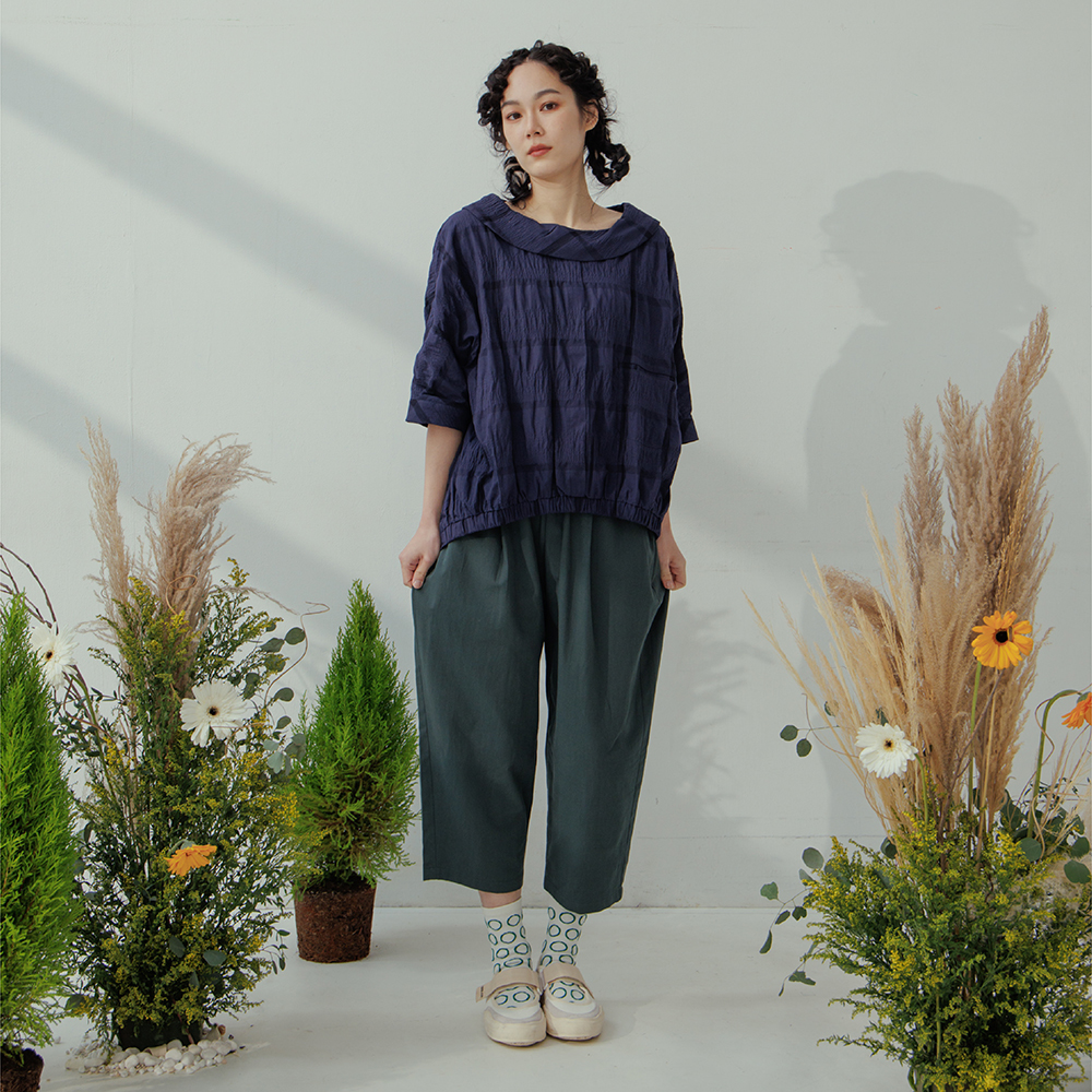 【MOSS CLUB】棉質荷葉微縮口燈籠-女長裙 燈籠 綠 咖(二色/版型適中) 歷史價格詳細信息