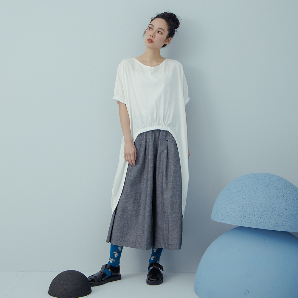 【MOSS CLUB】棉球下襬剪接背心-女無袖襯衫 背心 白 桔(二色/版型適中) 歷史價格詳細信息