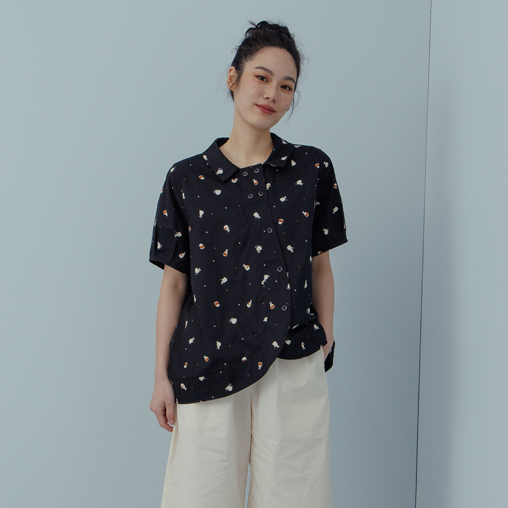 【MOSS CLUB】半圓小山不對襯T恤-女短袖 印花 白 桔 藍(三色/版型合身) 歷史價格詳細信息