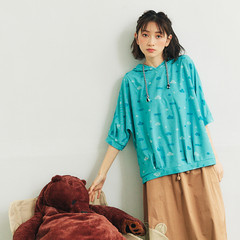 【Dailo】微笑牛奶繡片側綁帶休閒棉T-女短袖 刺繡 紫 灰  黃(三色/版型合身) 歷史價格詳細信息