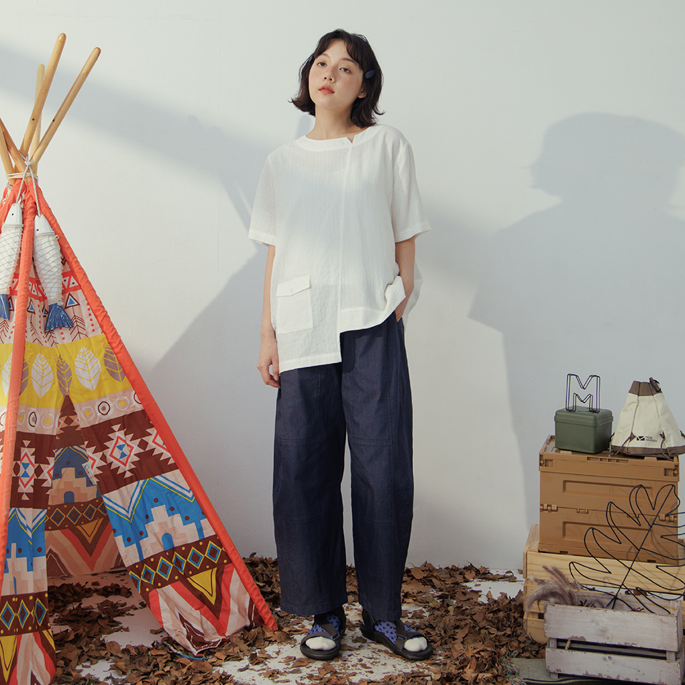 【MOSS CLUB】直條紋拼布-女七分褲 條紋 黃(黃色/版型寬鬆) 歷史價格詳細信息