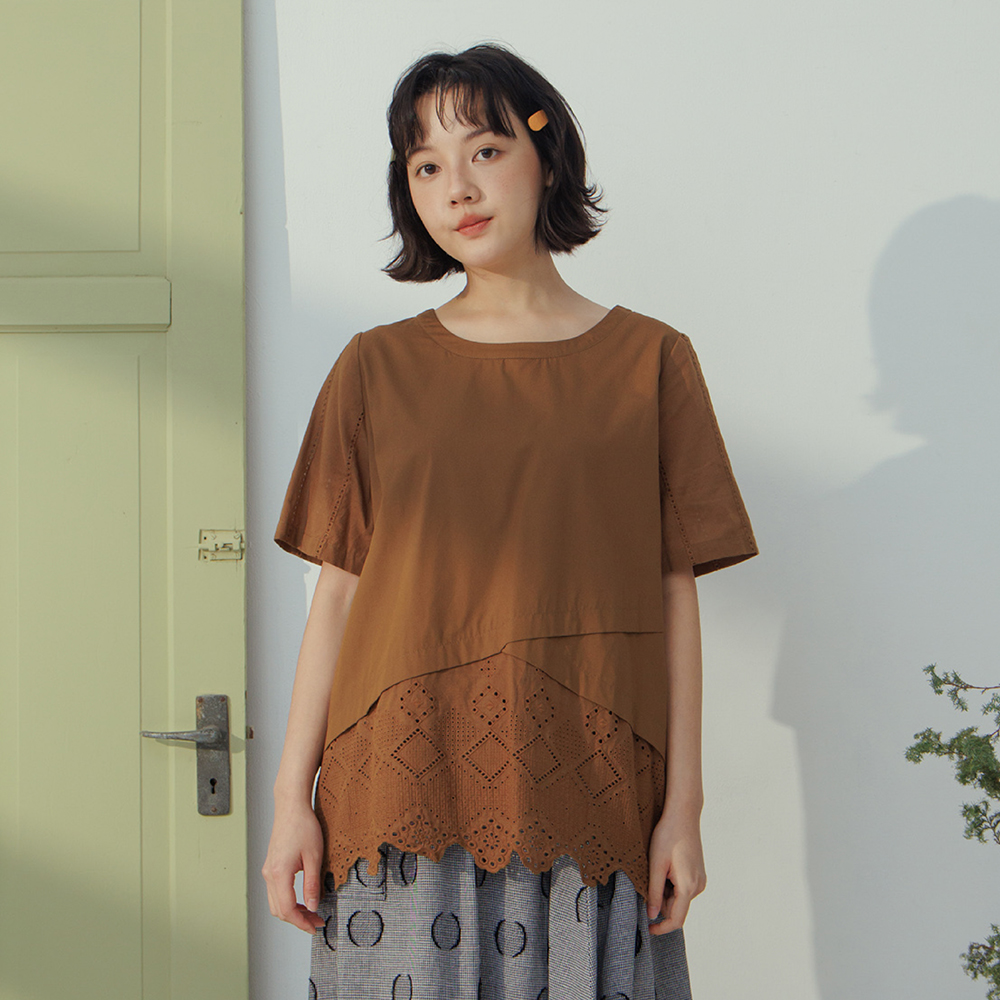 【MOSS CLUB】花草印花氣質肩抽皺短版-女短袖上衣 印花 藍 咖(二色/版型適中/限量特降) 歷史價格詳細信息