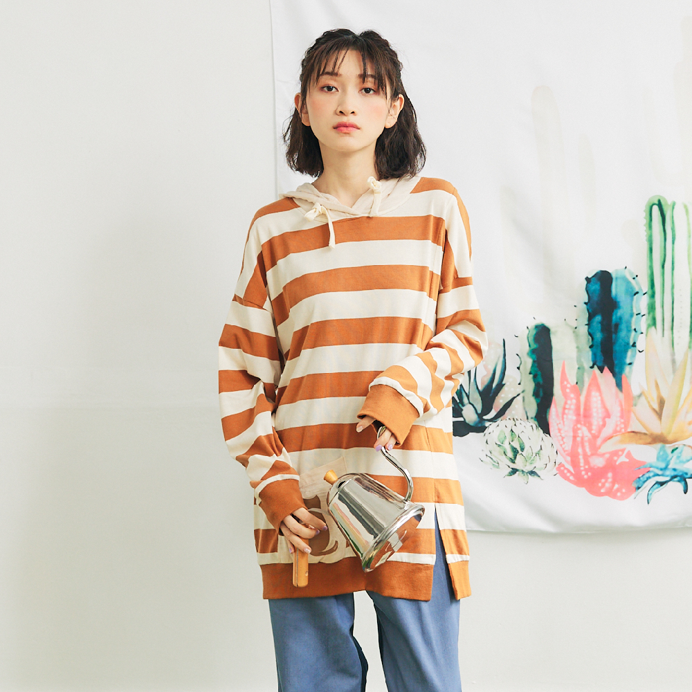 【Dailo】喵喵格紋口袋連帽女長袖-上衣(三色/版型適中) 歷史價格詳細信息