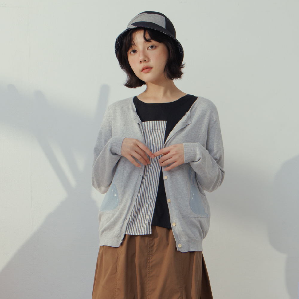 【MOSS CLUB】兔子森林遊前短後長短袖上衣(藍 桔) 歷史價格詳細信息