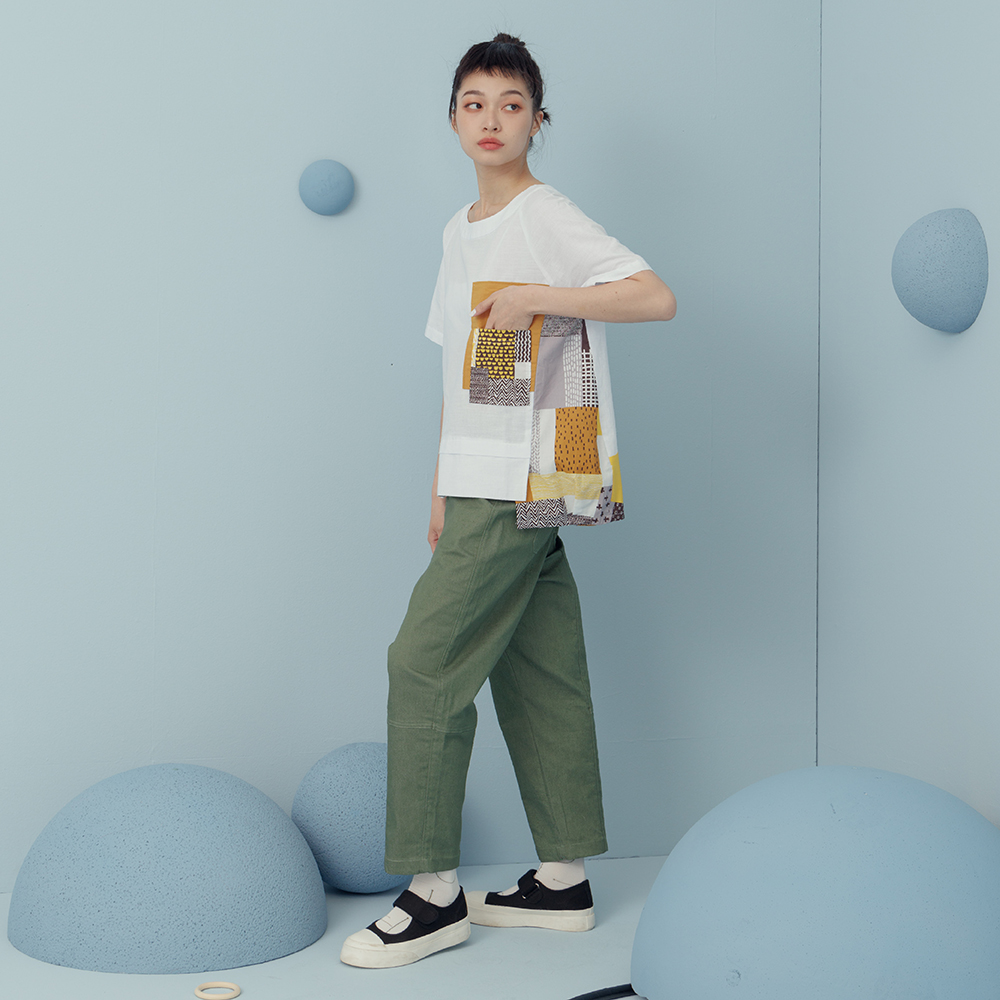 【MOSS CLUB】半圓小山不對襯T恤-女短袖 印花 白 桔 藍(三色/版型合身) 歷史價格詳細信息