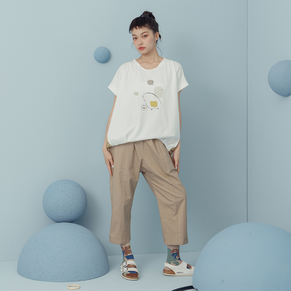 【MOSS CLUB】中間配色壓線寬口-女長褲 寬口 黑 綠(二色/版型適中) 歷史價格詳細信息