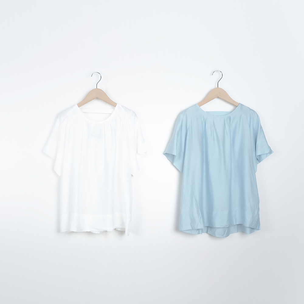 【MASTINA】袖口打結圓領休閒-女五分袖上衣 圓領 藍 桔(二色/魅力商品/版型適中) 歷史價格詳細信息