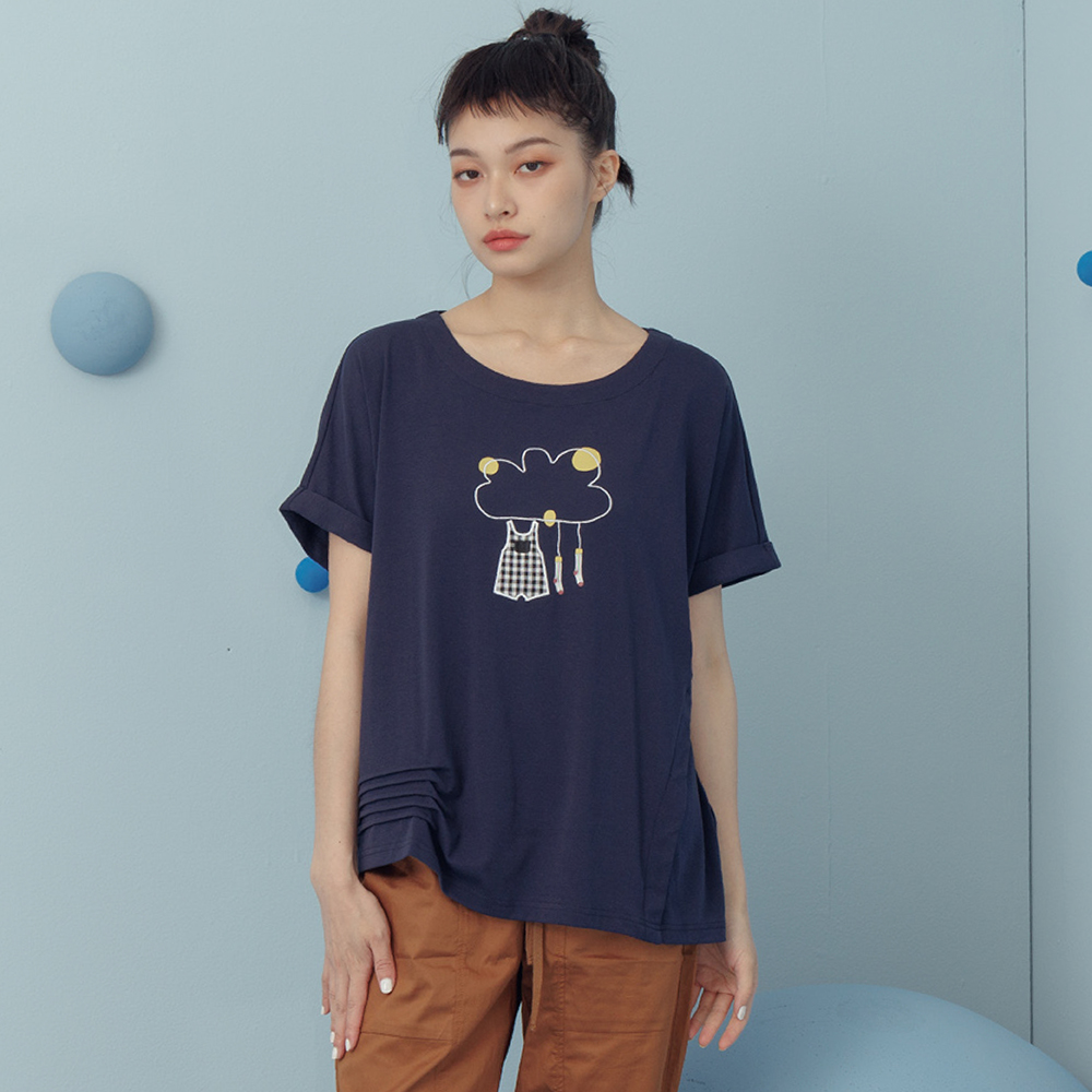 【MOSS CLUB】花草印花氣質肩抽皺短版-女短袖上衣 印花 藍 咖(二色/版型適中/限量特降) 歷史價格詳細信息