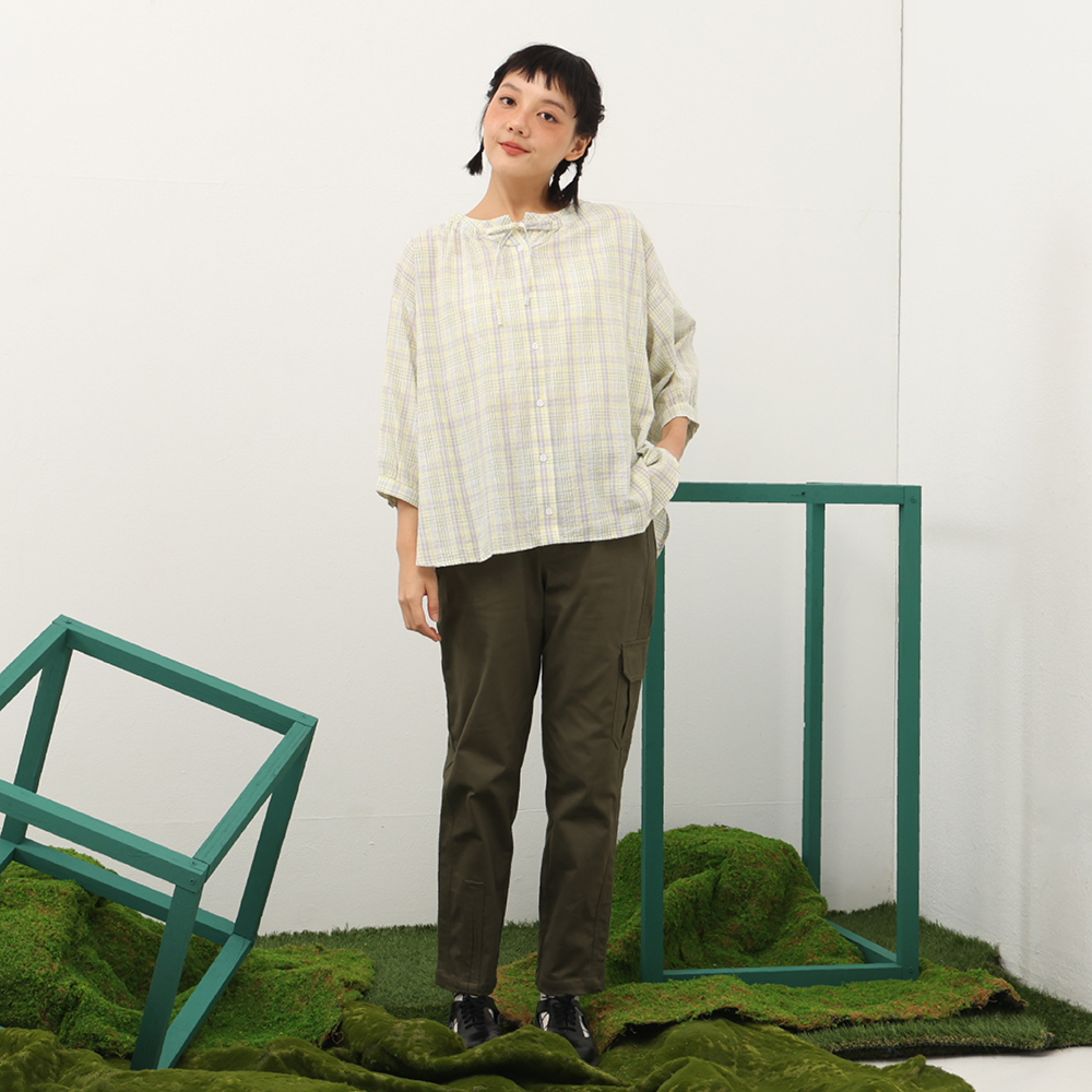 【MOSS CLUB】不對稱提花拼接棉質-女長袖上衣 拼接 藍 黑(二色/版型適中) 歷史價格詳細信息