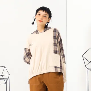 【MOSS CLUB】格紋拼接中長版襯衫領-女長袖洋裝 拼接 藍 白(二色/版型適中) 歷史價格詳細信息