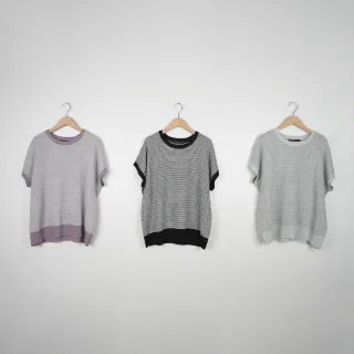 【MASTINA】配色條紋圍巾式無袖針織背心 黑 桔 (魅力商品) 歷史價格詳細信息