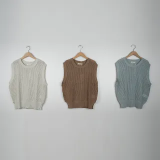 【MOSS CLUB】鏤空編織針織開襟無袖背心 杏 桔 灰 (魅力商品) 歷史價格詳細信息