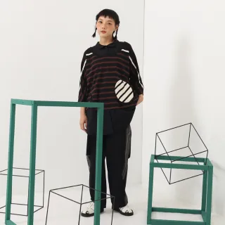 【MOSS CLUB】斜剪接寬褲管鬆緊腰頭長褲(藍 灰) 歷史價格詳細信息