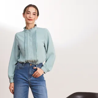 【MASTINA】荷葉正裝-女短袖襯衫 荷葉 藍 灰(二色/魅力商品/版型適中) 歷史價格詳細信息