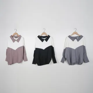 【MASTINA】圓領撞色點點-女長袖針織衫 點點 藍 黑 紅 灰(四色/版型適中) 歷史價格詳細信息