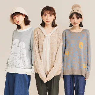 【Dailo】小虎斑圖案圓領-女長袖針織衫 印花 藍 白 灰(三色/魅力商品/版型合身) 歷史價格詳細信息