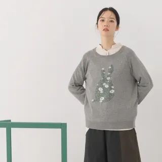 【MOSS CLUB】M小兔印花不對稱下擺襯衫領七分袖洋裝(黑 米/魅力商品) 歷史價格詳細信息