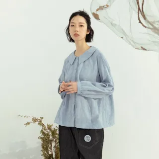 【MOSS CLUB】台灣布條紋假兩件襯衫領棉長袖上衣(黑 米) 歷史價格詳細信息