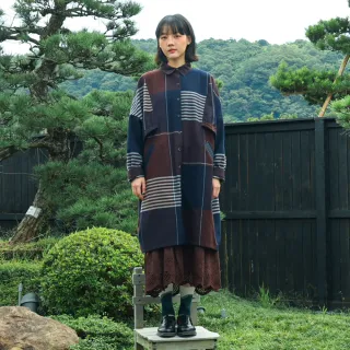 【MOSS CLUB】格紋拼布感-女七分袖洋裝 格紋 綠 桔(二色/版型適中) 歷史價格詳細信息